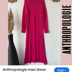Anthropologie Fuchsia Knit Sweater